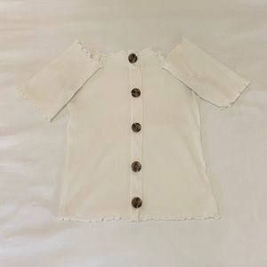 Short sleeve off the shoulder top